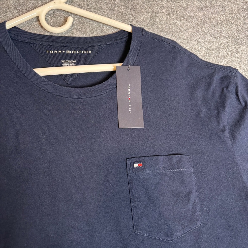 Tommy Hilfiger Pocket T-Shirt Mens XXL Navy Blue New Cotton Logo